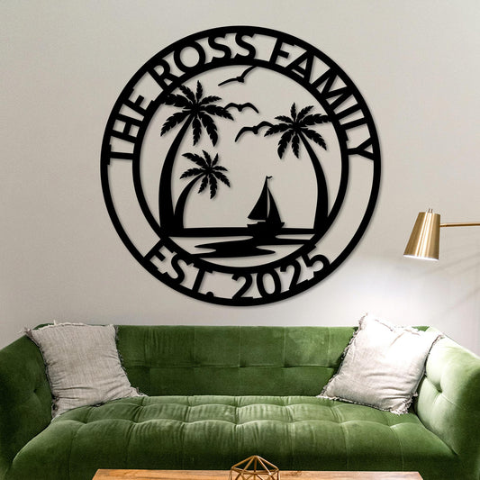 Custom Island Welcome Sign w Established Year