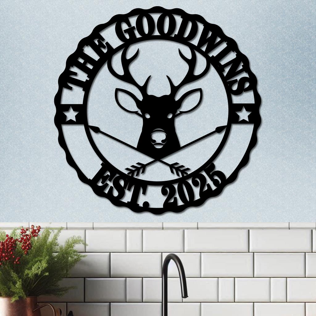 Custom Name and Est Date with Deer Design