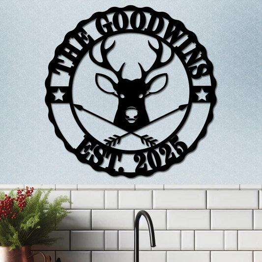 Custom Name and Est Date with Deer Design