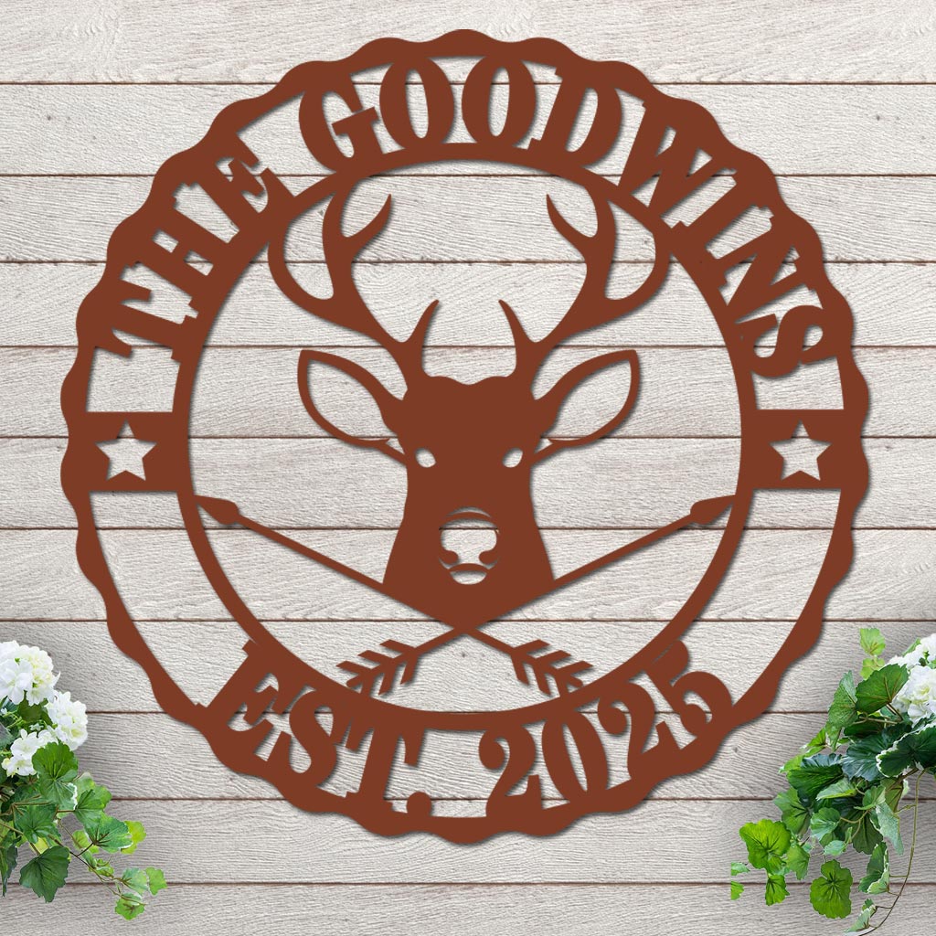 Custom Name and Est Date with Deer Design