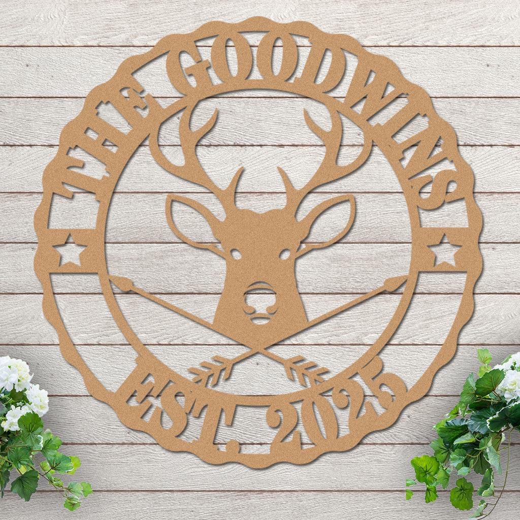 Custom Name and Est Date with Deer Design