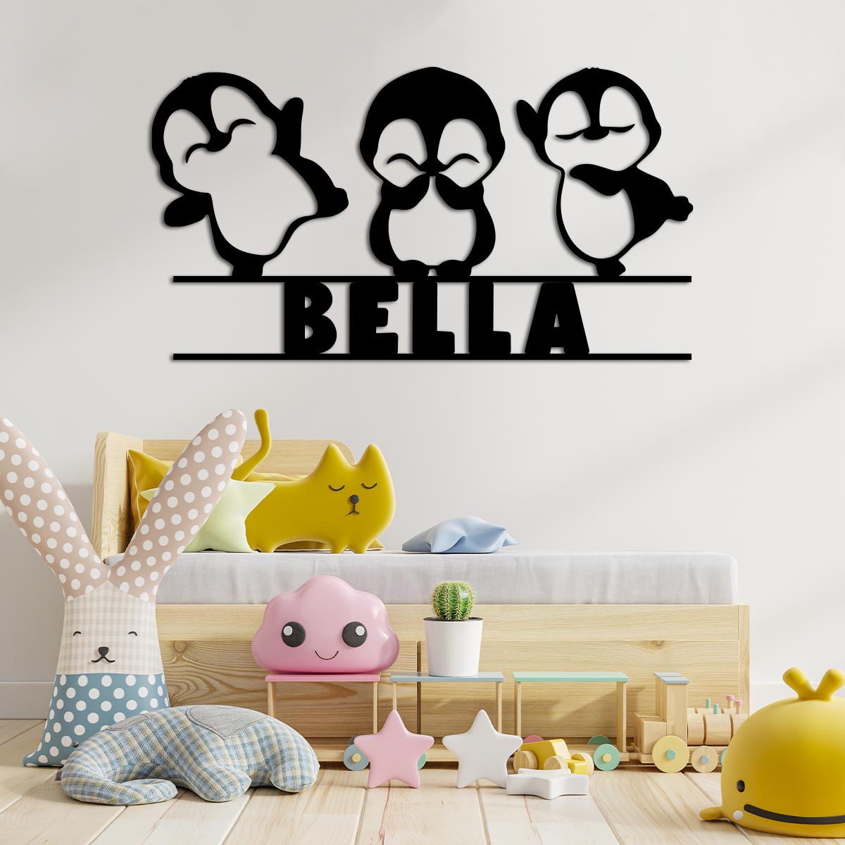 Dancing Baby Penguins w Name Sign