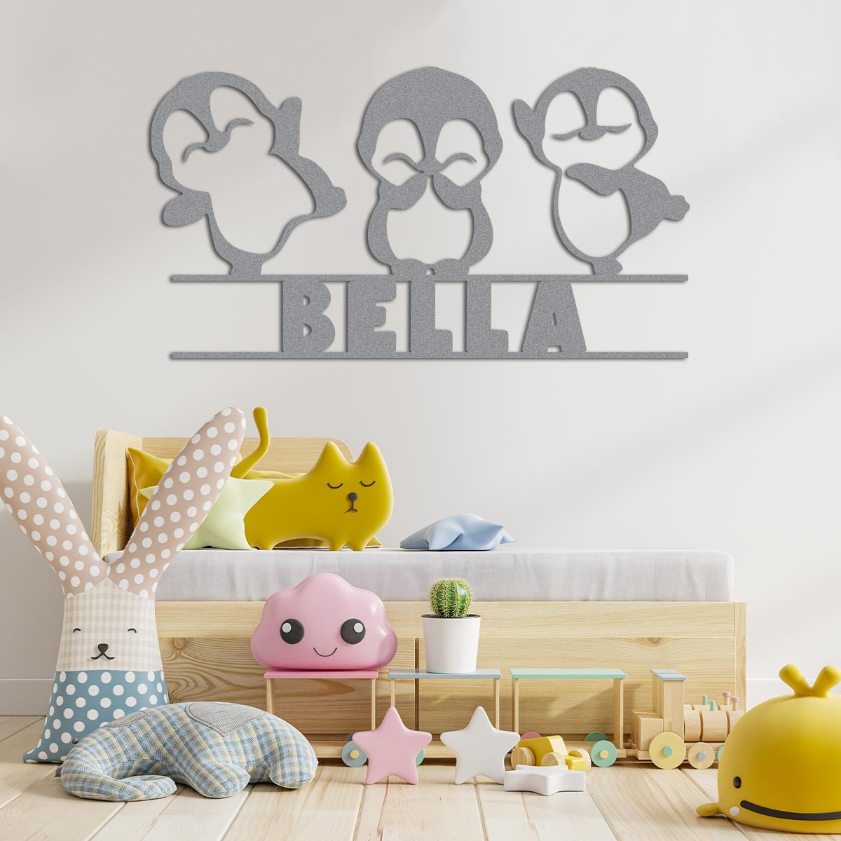 Dancing Baby Penguins w Name Sign