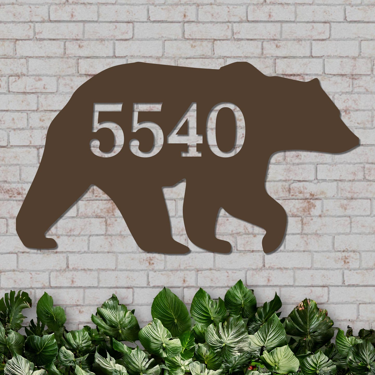 Decorative Bear House Number Sign