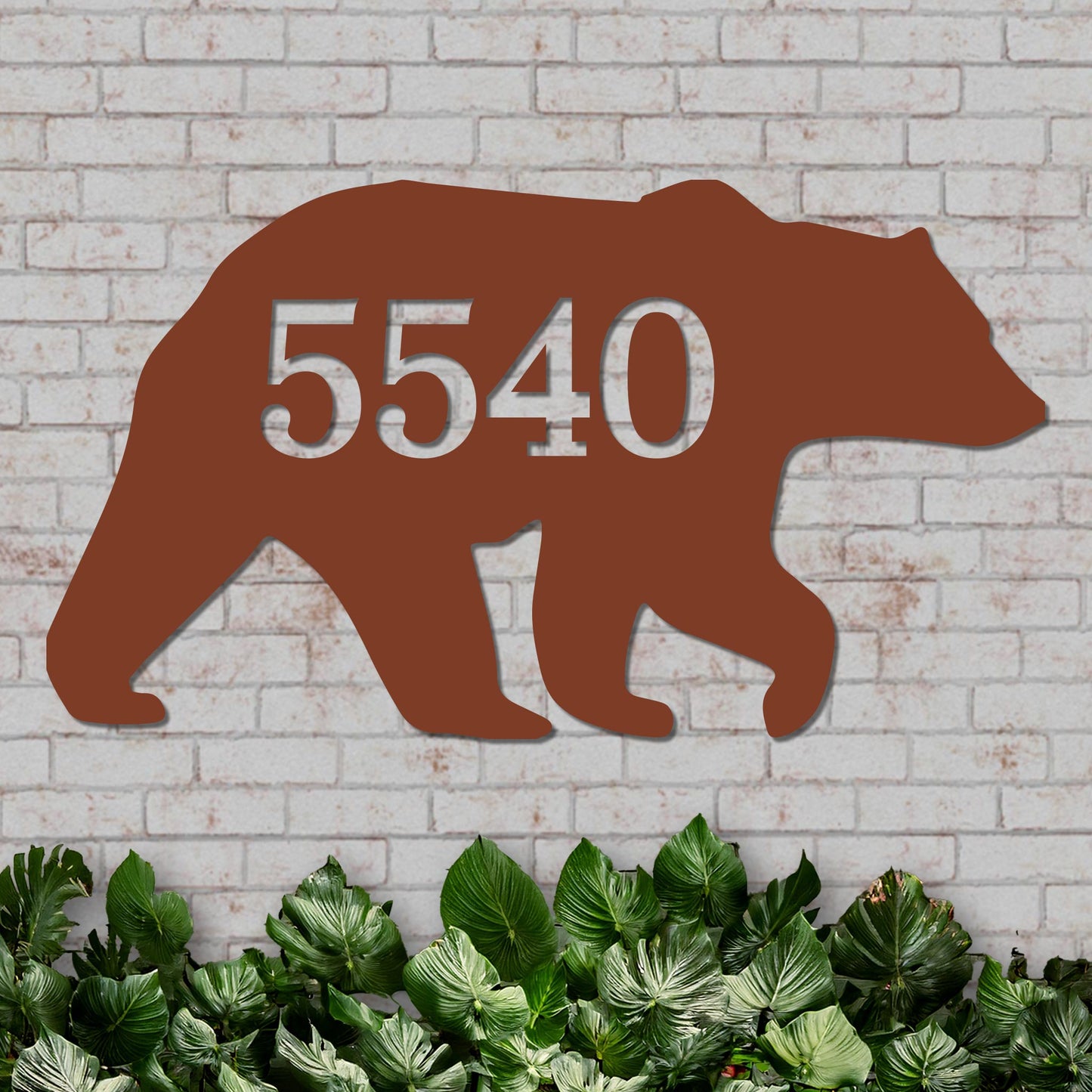 Decorative Bear House Number Sign