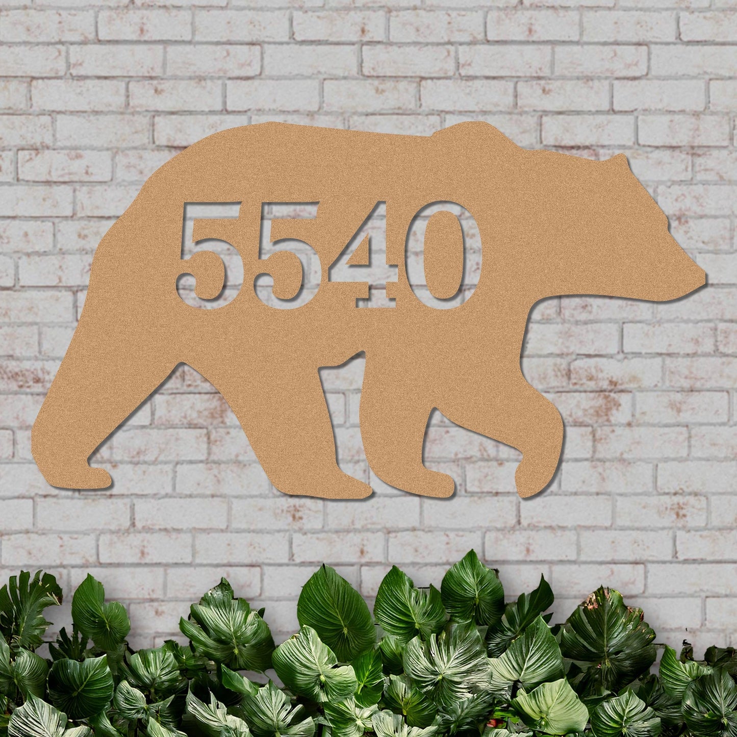 Decorative Bear House Number Sign