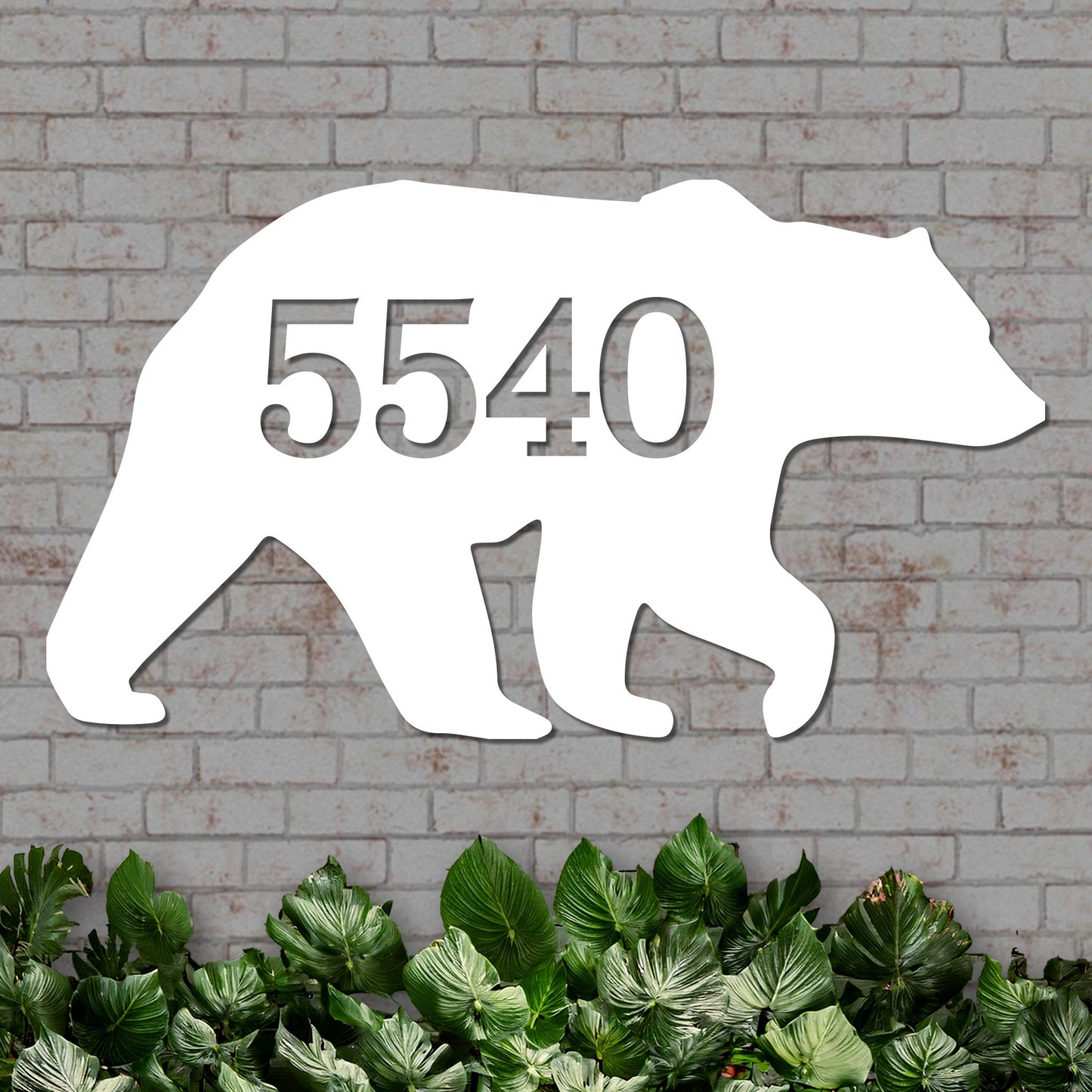 Decorative Bear House Number Sign