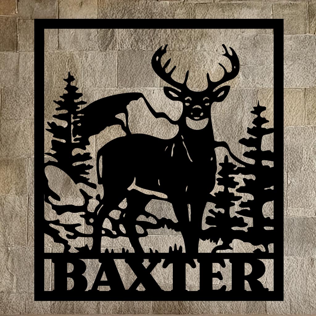 Deer Family Name Sign