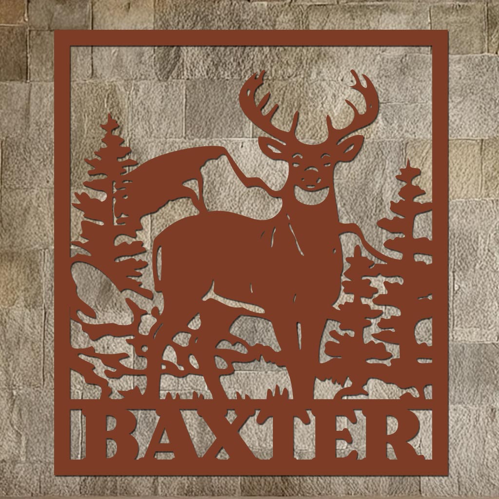 Deer Family Name Sign