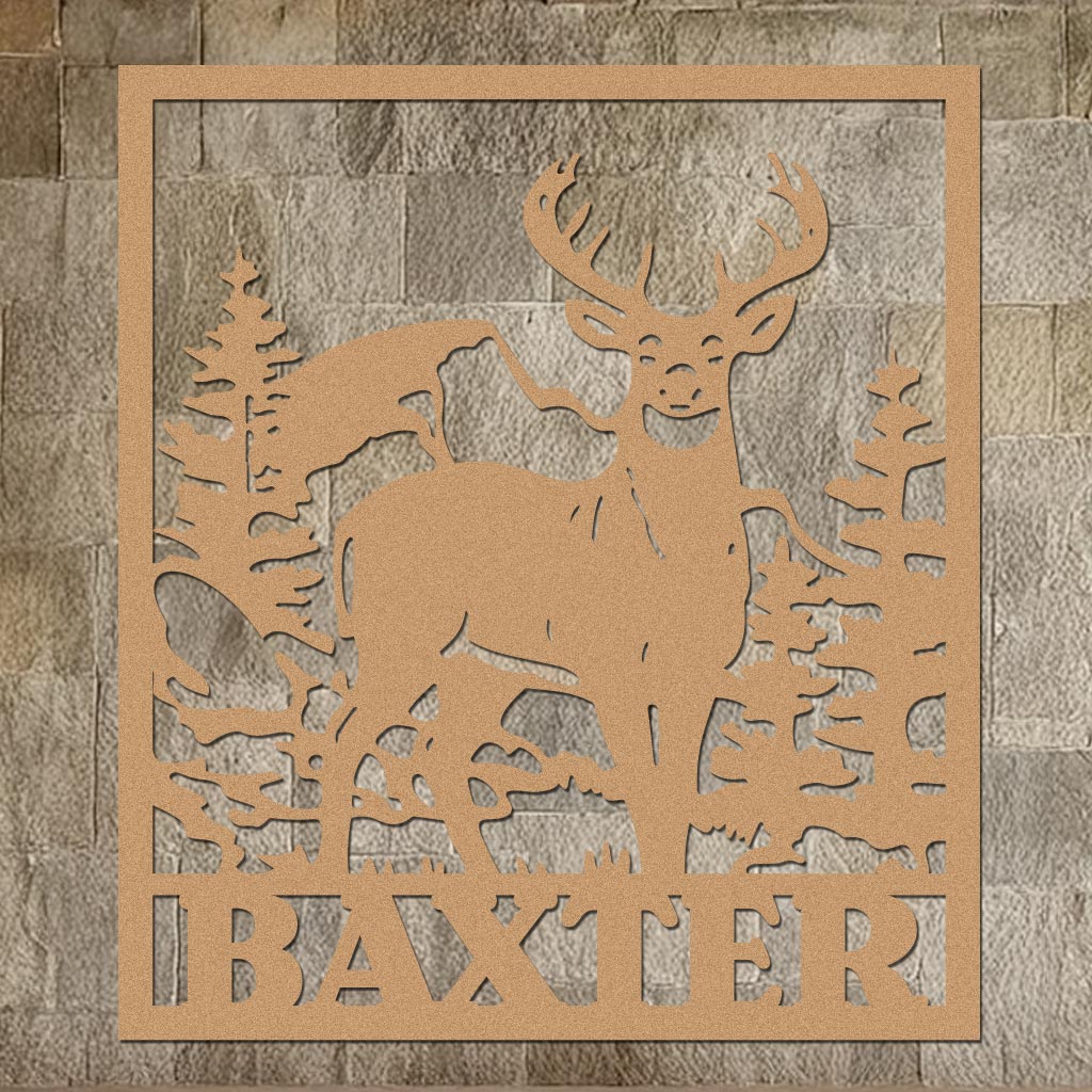 Deer Family Name Sign