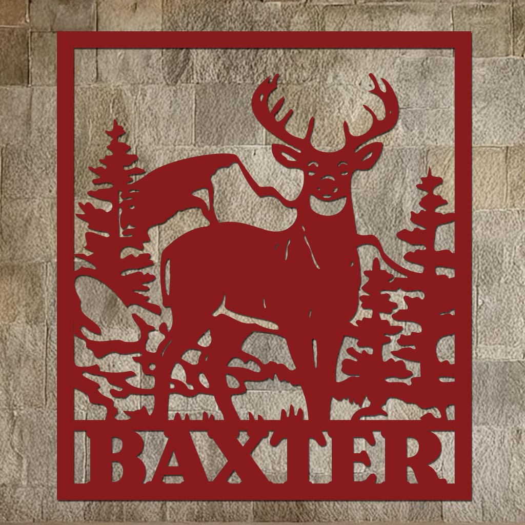 Deer Family Name Sign