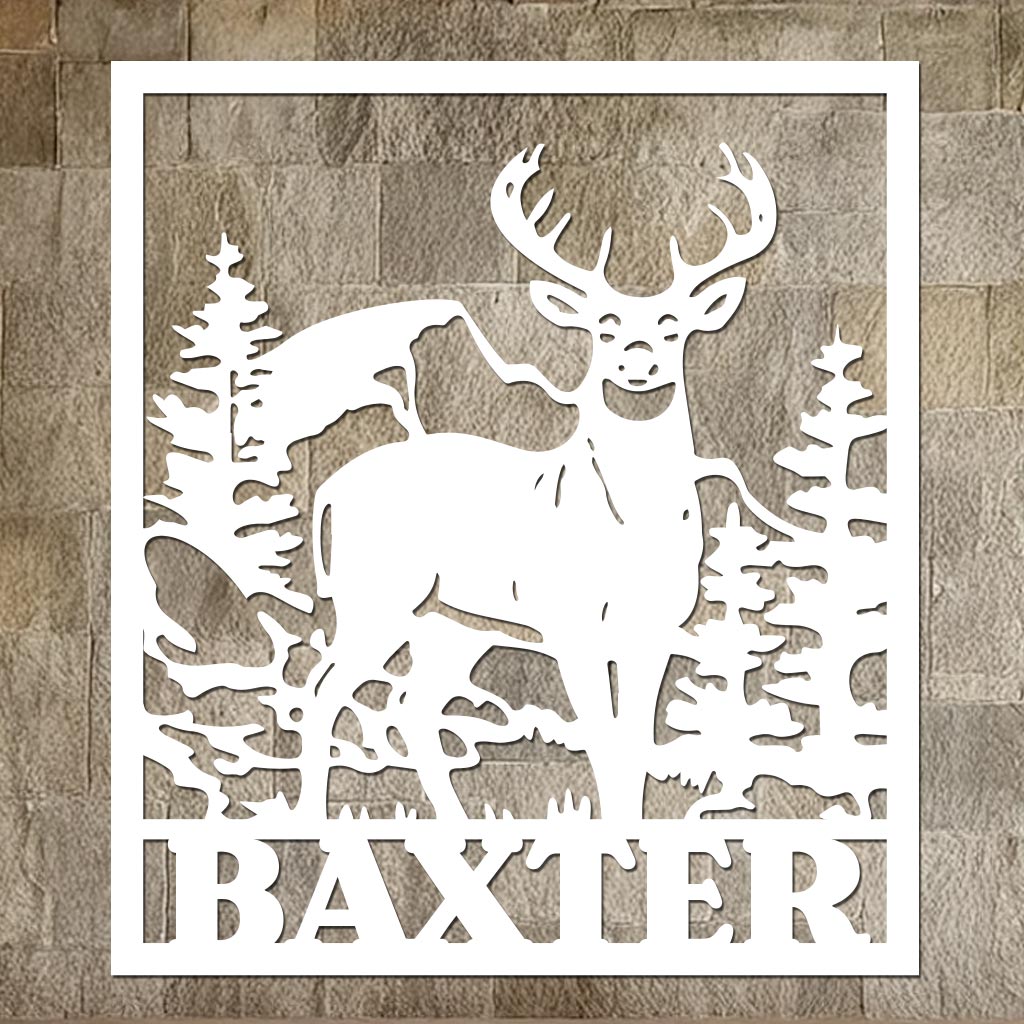 Deer Family Name Sign
