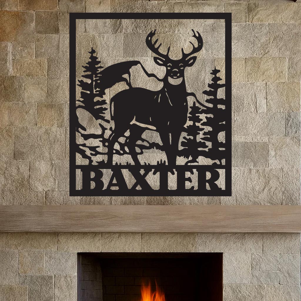 Deer Family Name Sign
