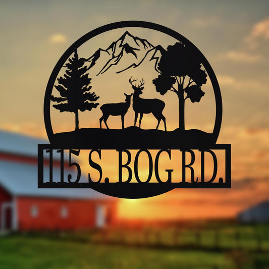 Custom Deer Landscape Sign