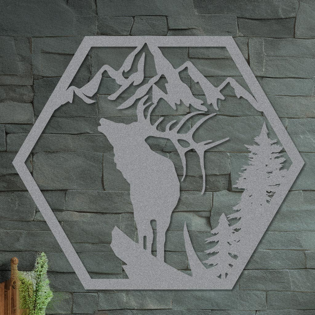 Deer on a Mountain Cliff Sign