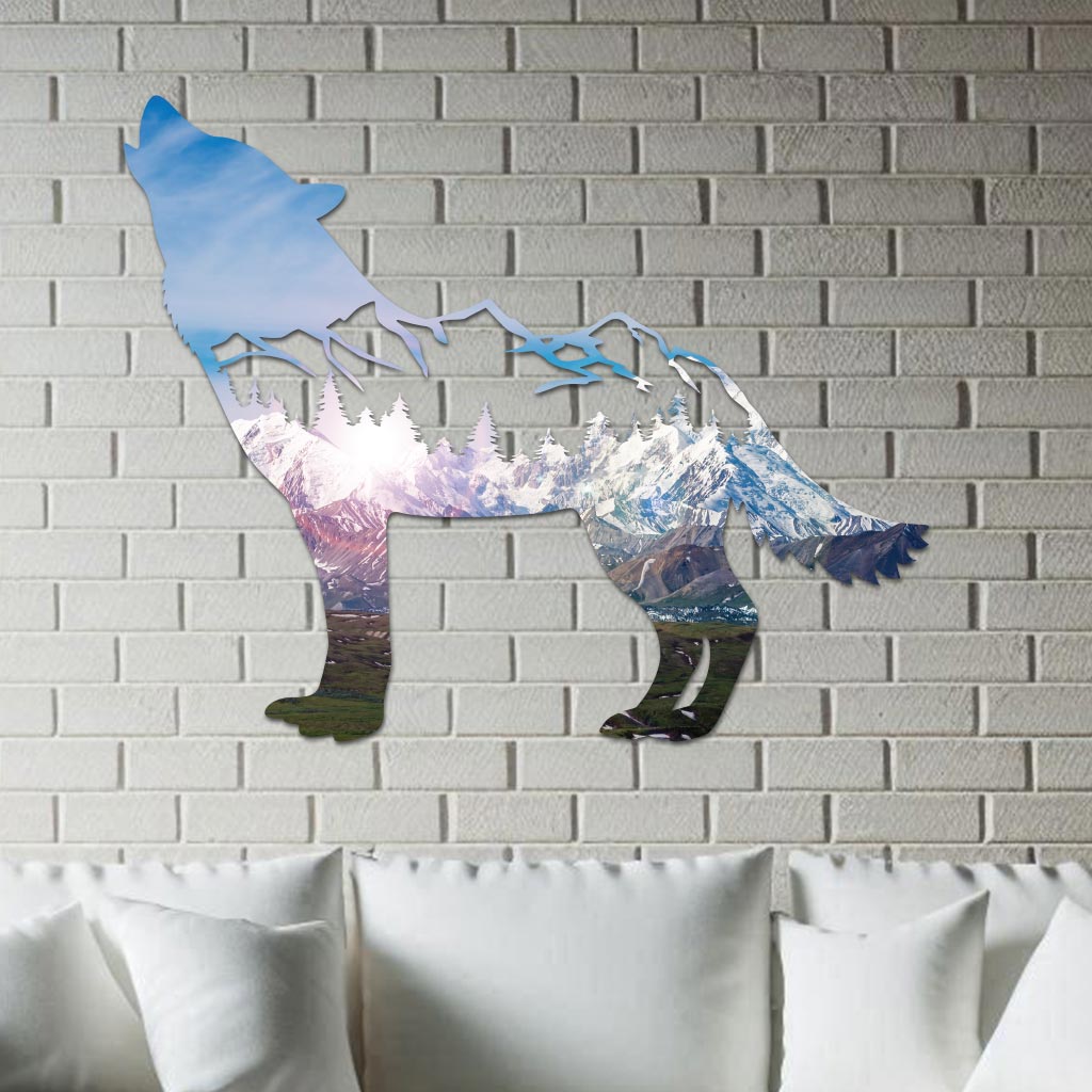 Denali Mountains in Wolf Wall Art