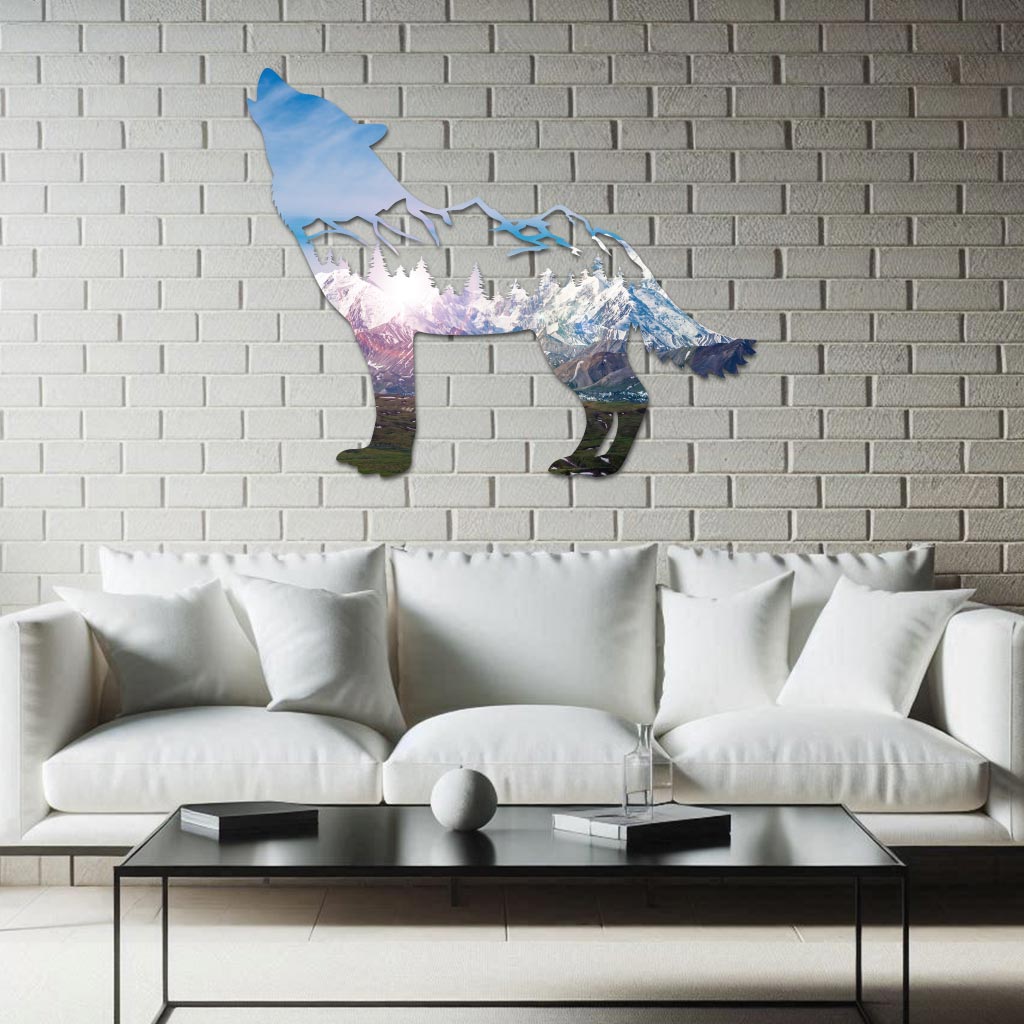 Denali Mountains in Wolf Wall Art