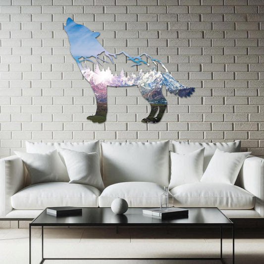 Denali Mountains in Wolf Wall Art