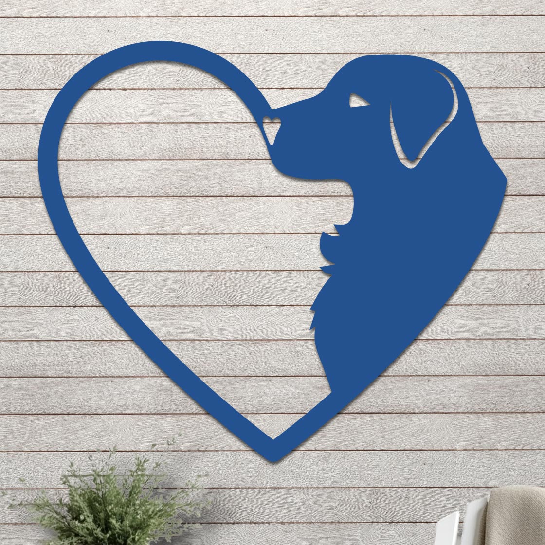Dog Silhouette in Heart Sign