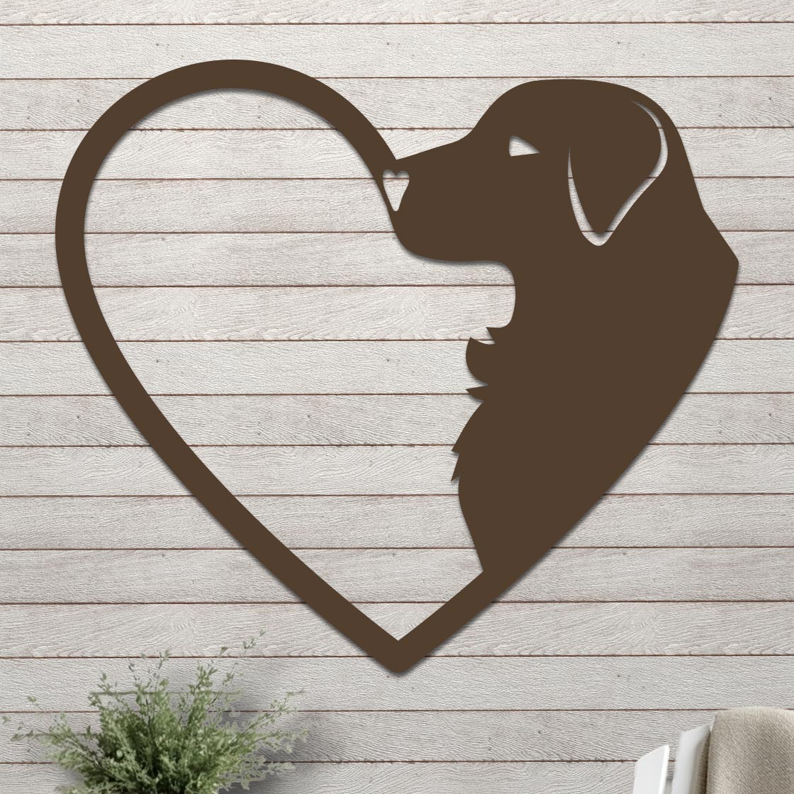 Dog Silhouette in Heart Sign
