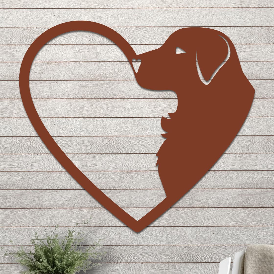 Dog Silhouette in Heart Sign