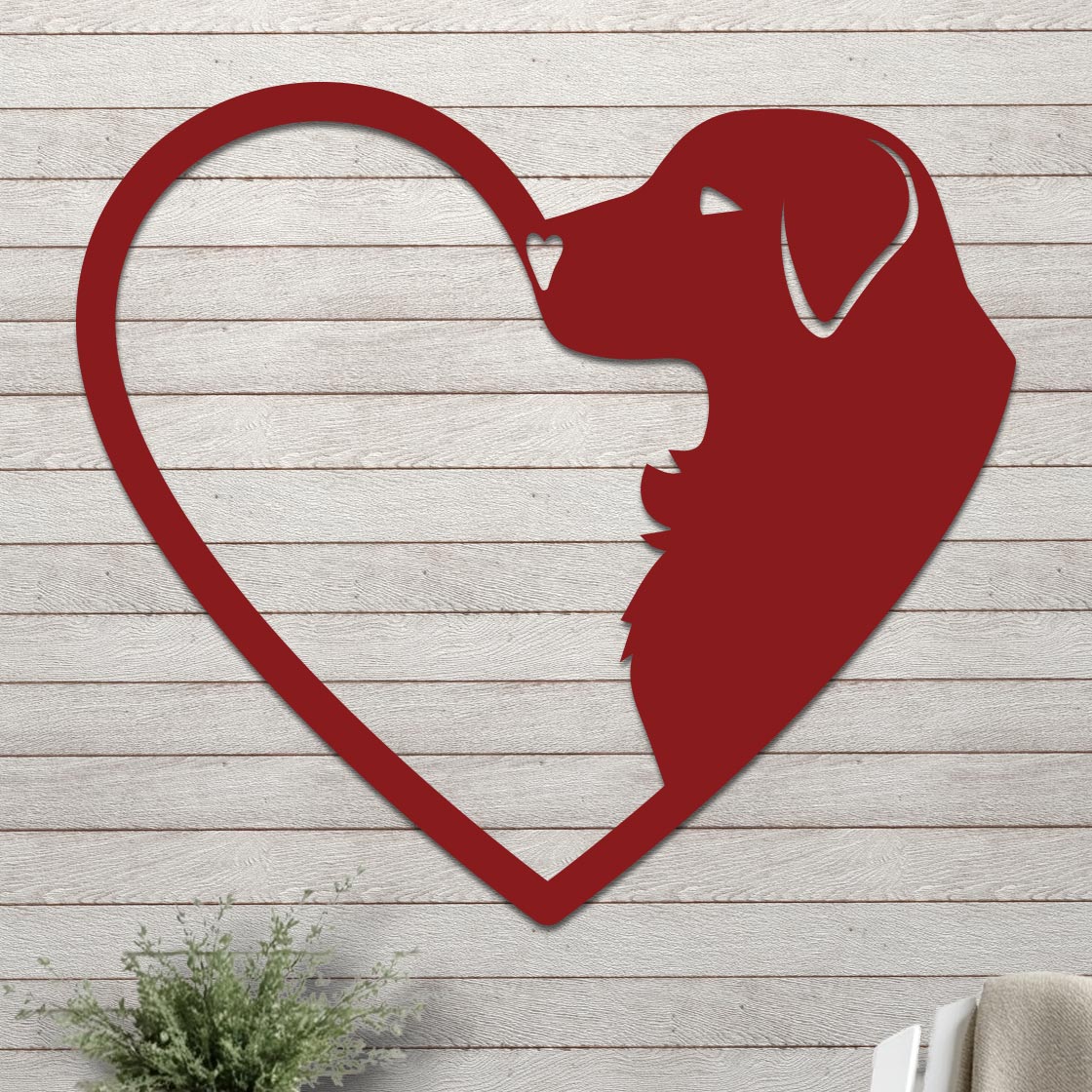 Dog Silhouette in Heart Sign