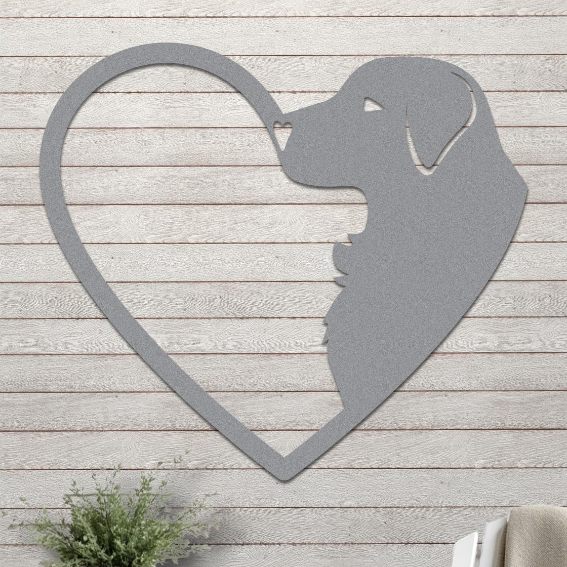 Dog Silhouette in Heart Sign