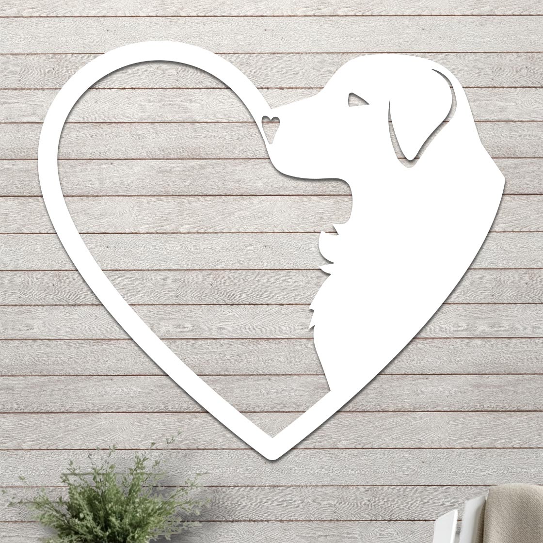 Dog Silhouette in Heart Sign
