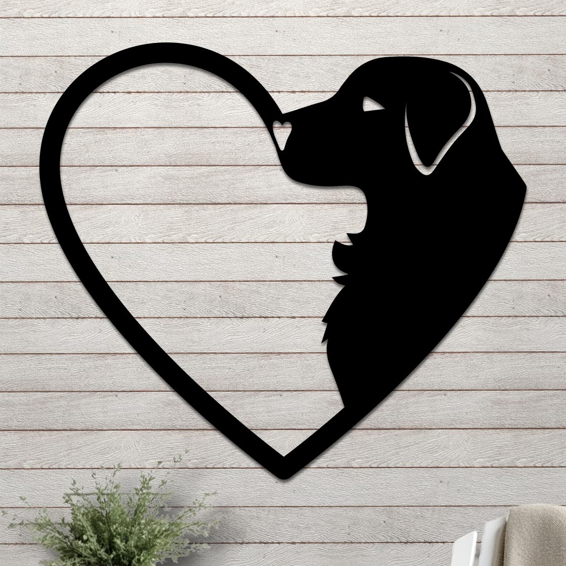 Dog Silhouette in Heart Sign