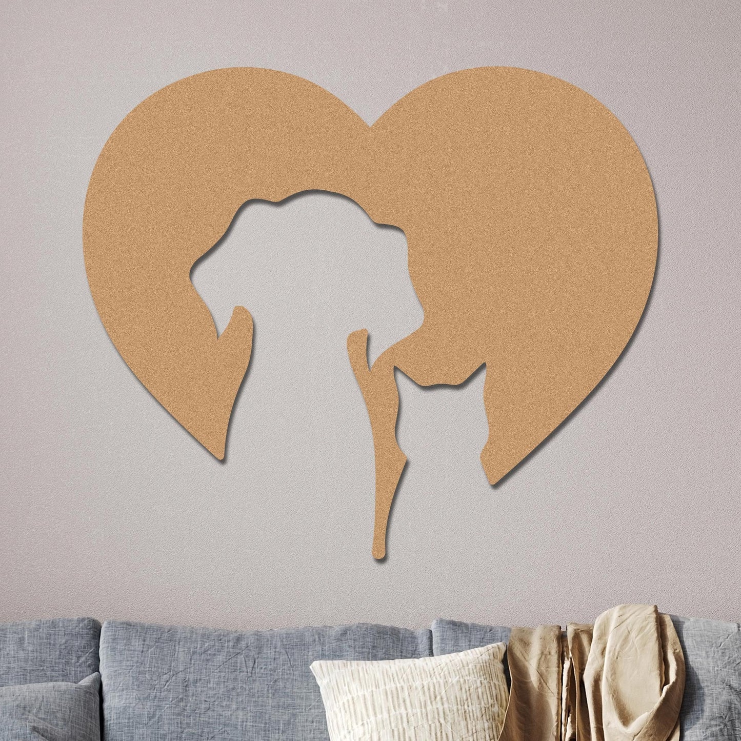 Dog and Cat Silhouettes in Heart Sign