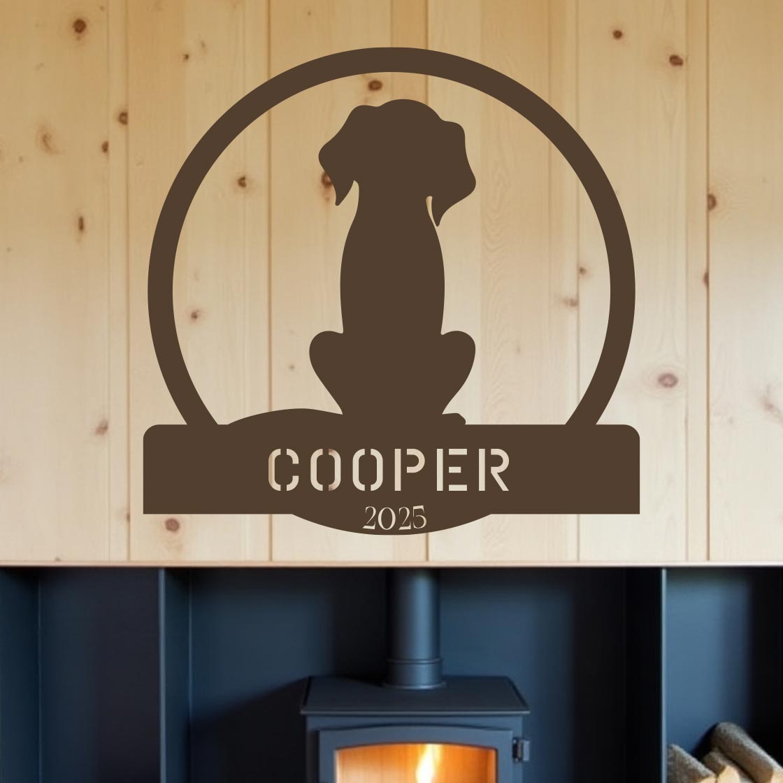 Dog w Name Sign