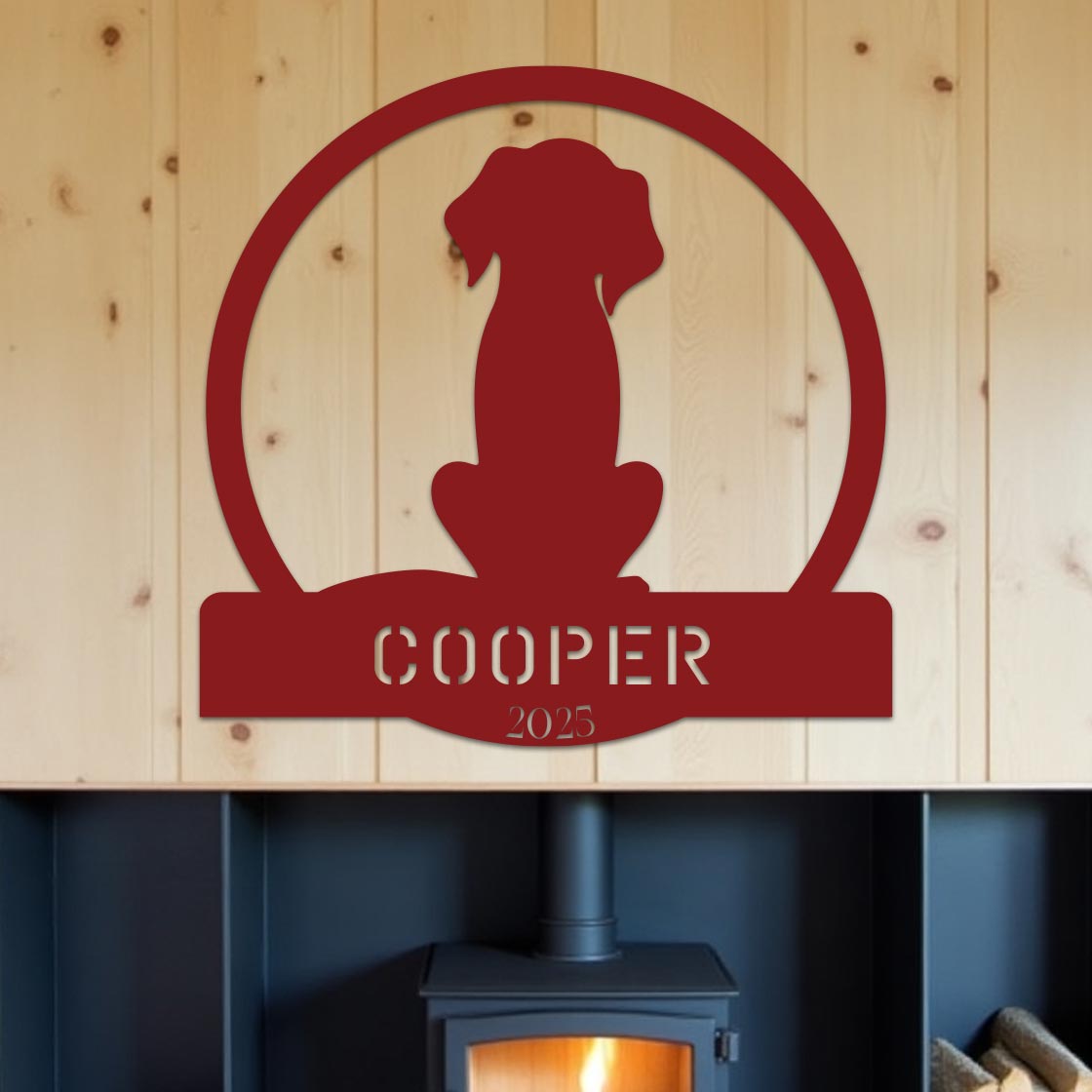 Dog w Name Sign