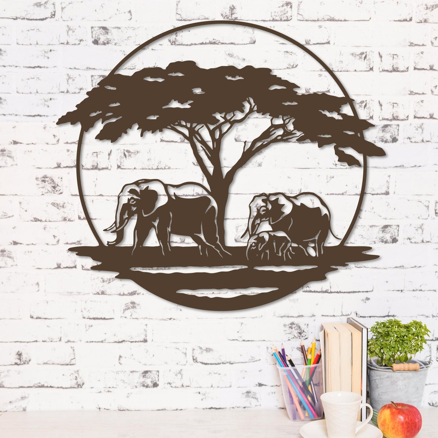 Elephant with Calf in the Serengeti Sign