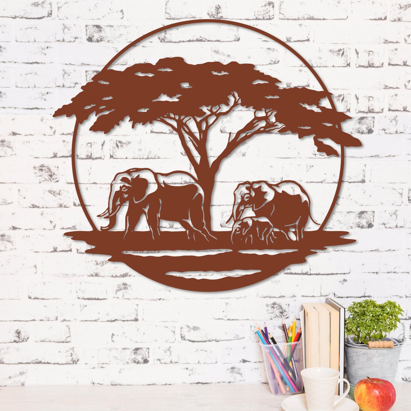 Elephant with Calf in the Serengeti Sign