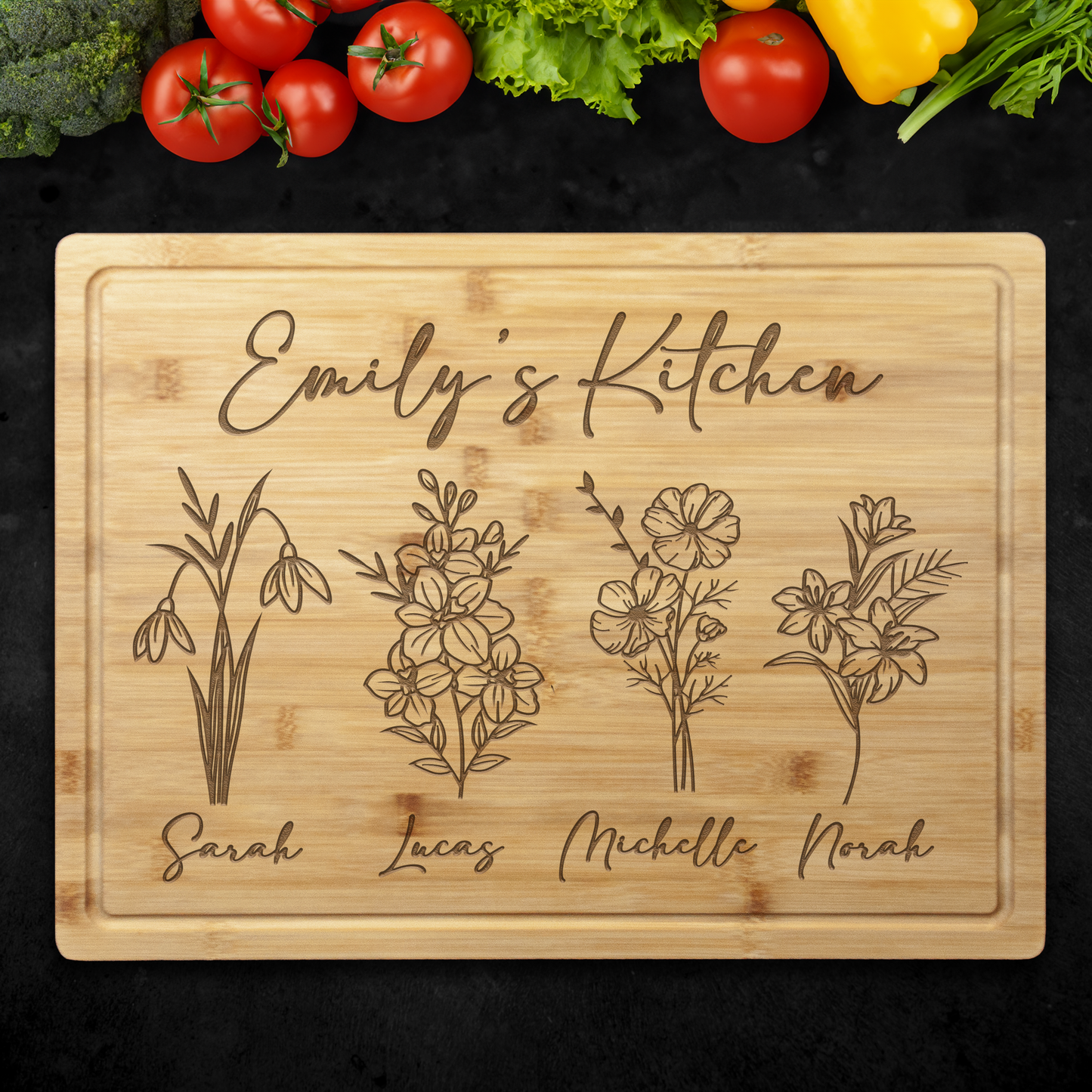 Birth Flower Cutting Board