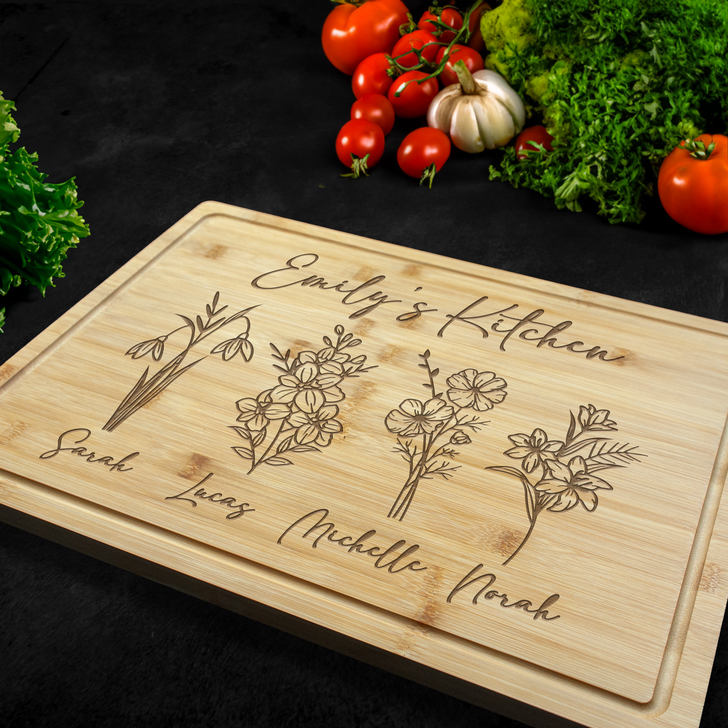 Birth Flower Cutting Board