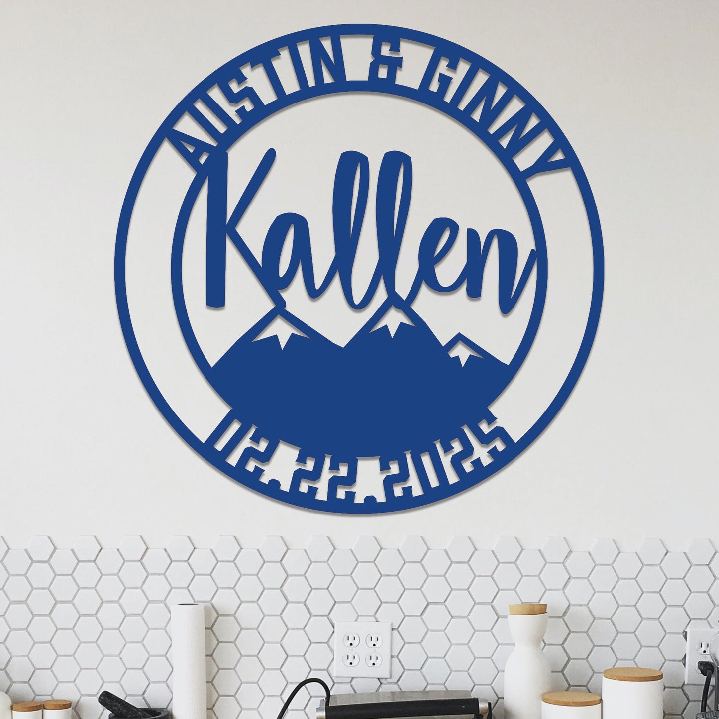 Family Sign, Mountains, Names and Date