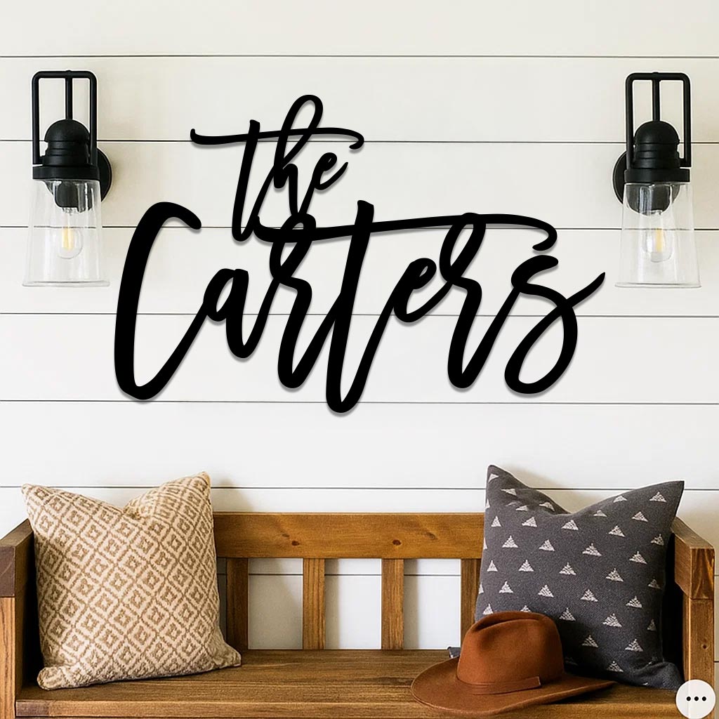 Fancy Family Name Sign