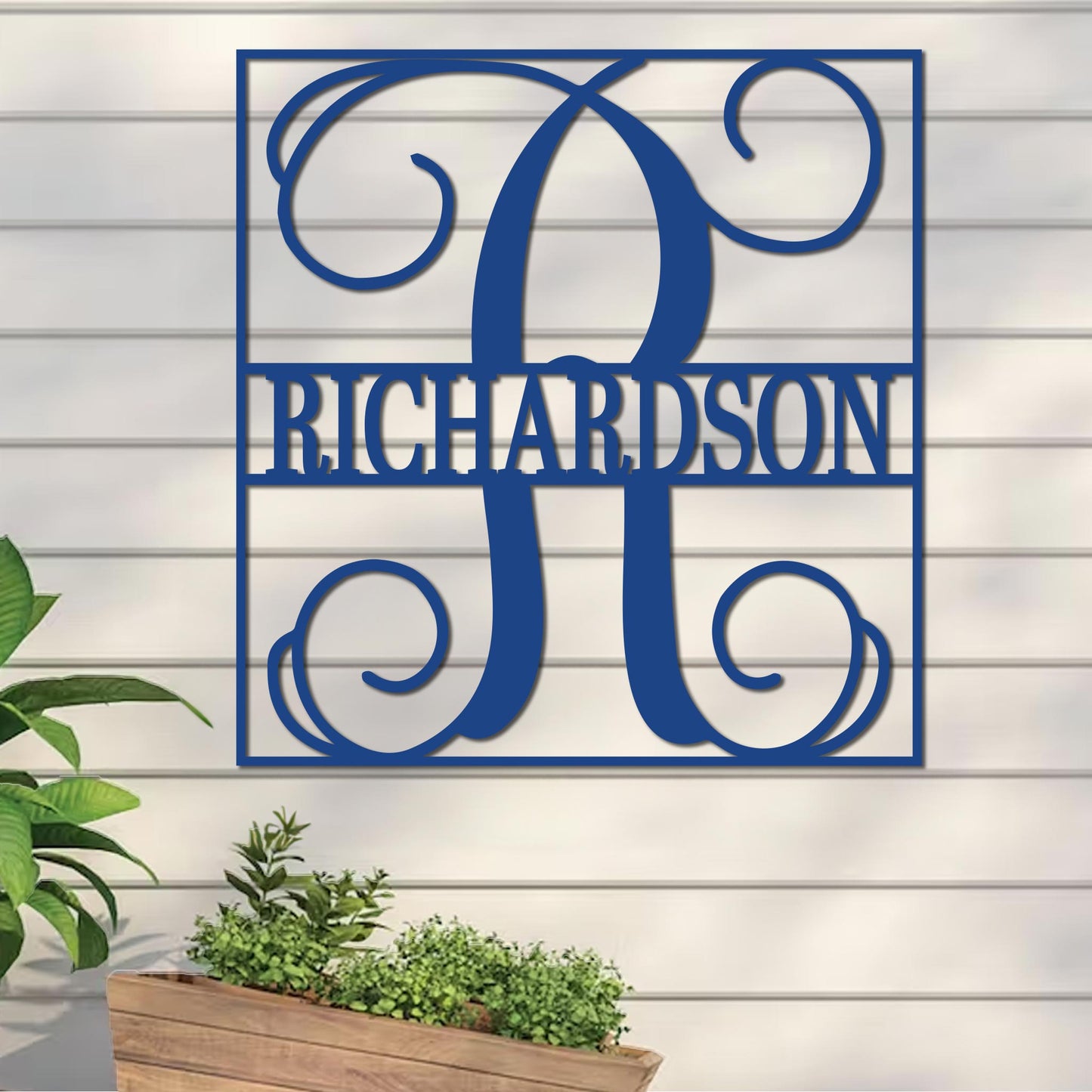 Fancy Split Monogram in Square Sign