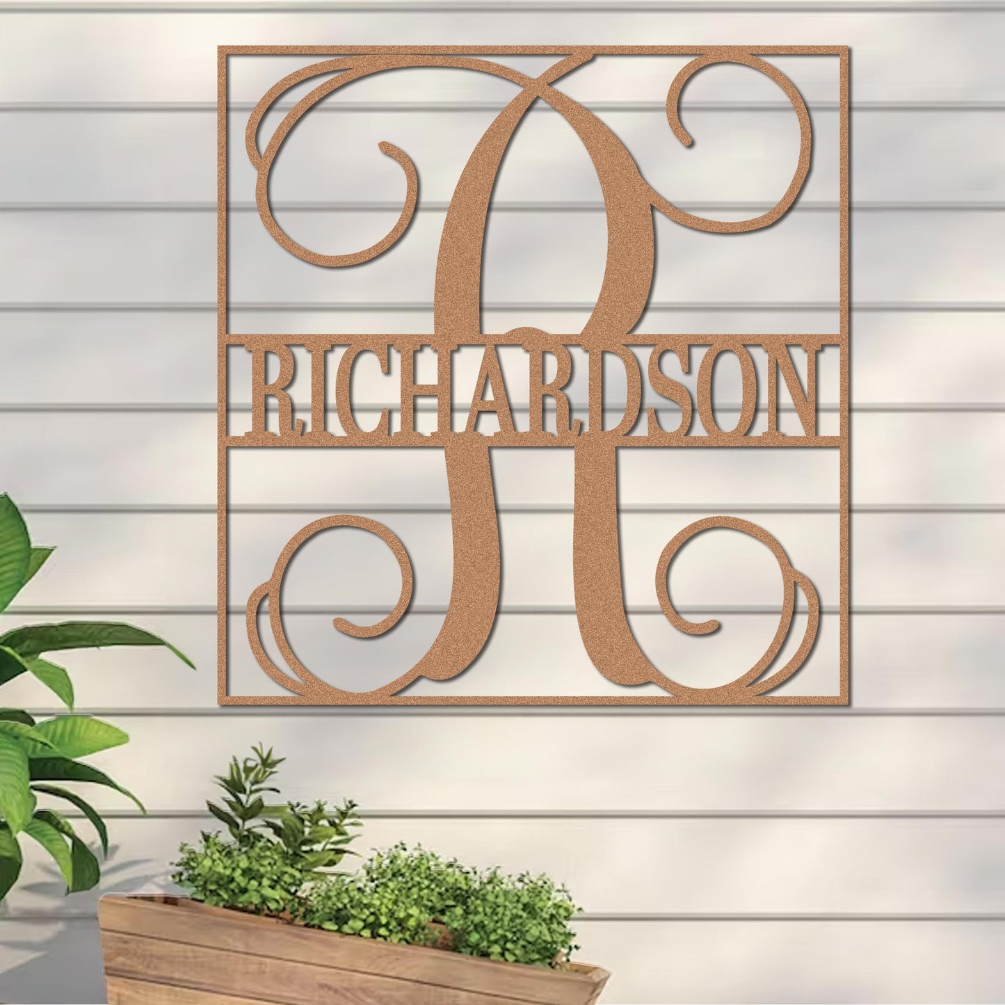 Fancy Split Monogram in Square Sign