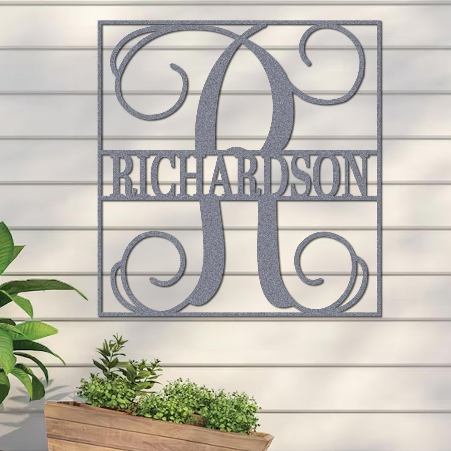 Fancy Split Monogram in Square Sign