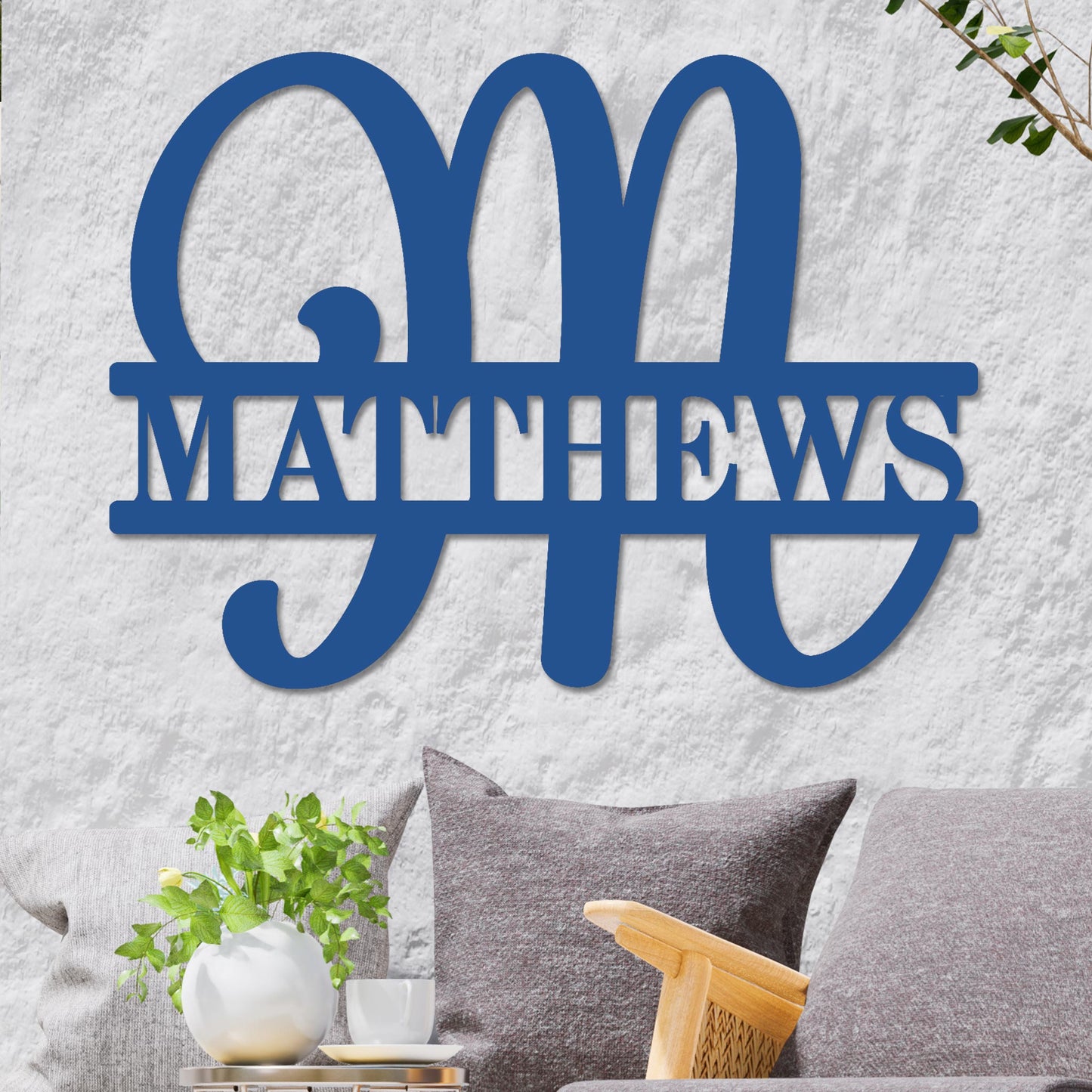 Fancy Split Monogram Sign