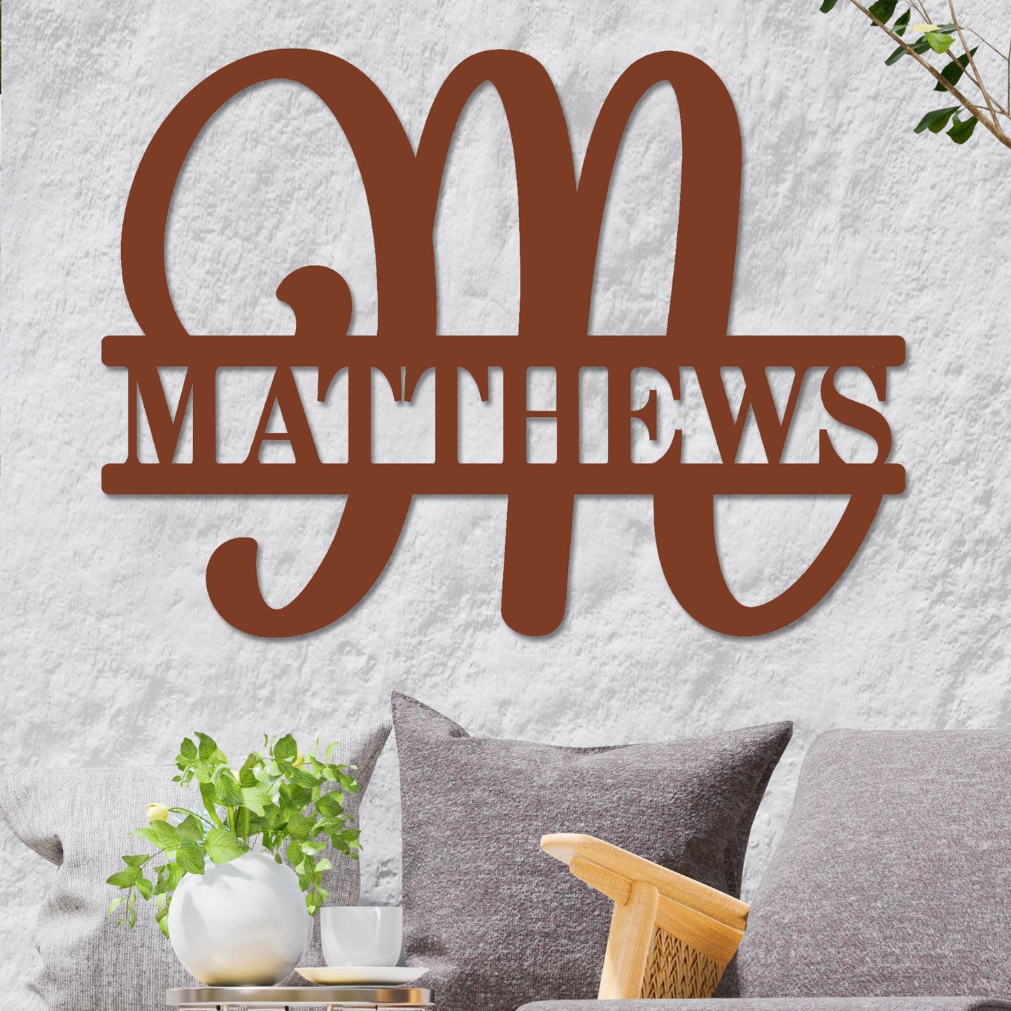 Fancy Split Monogram Sign