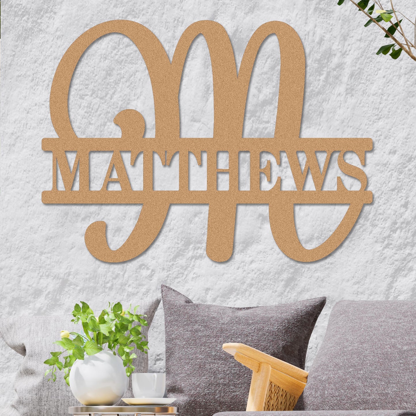 Fancy Split Monogram Sign