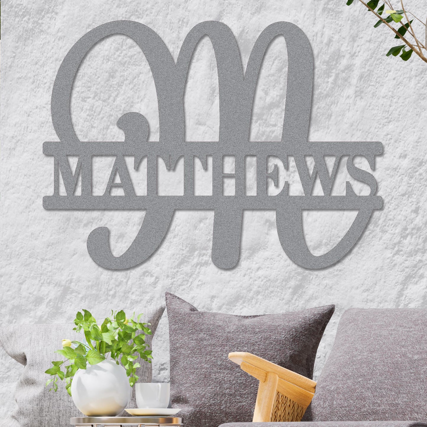 Fancy Split Monogram Sign