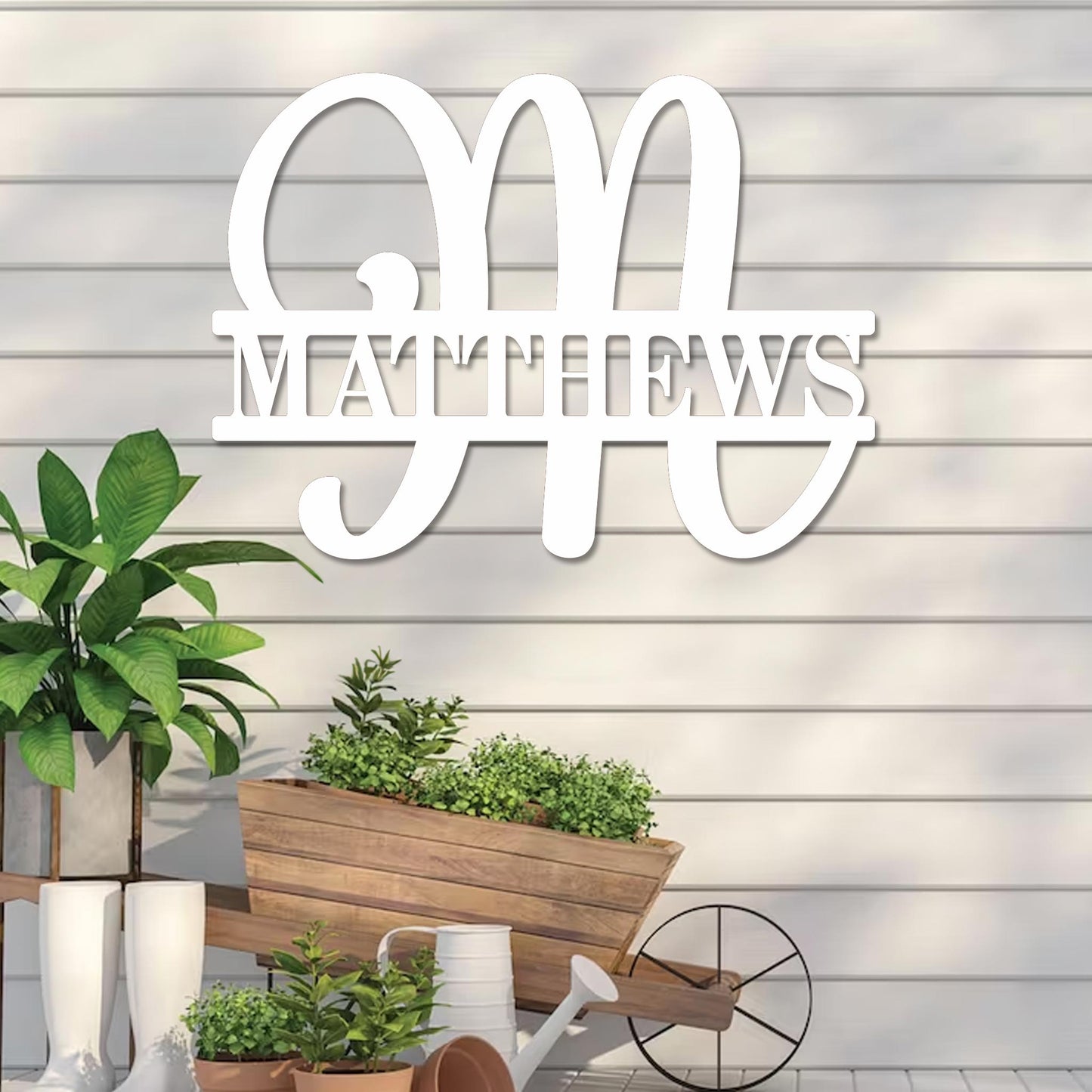 Fancy Split Monogram Sign