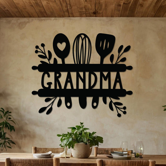 Grandma Sign w Kitchen Utensils
