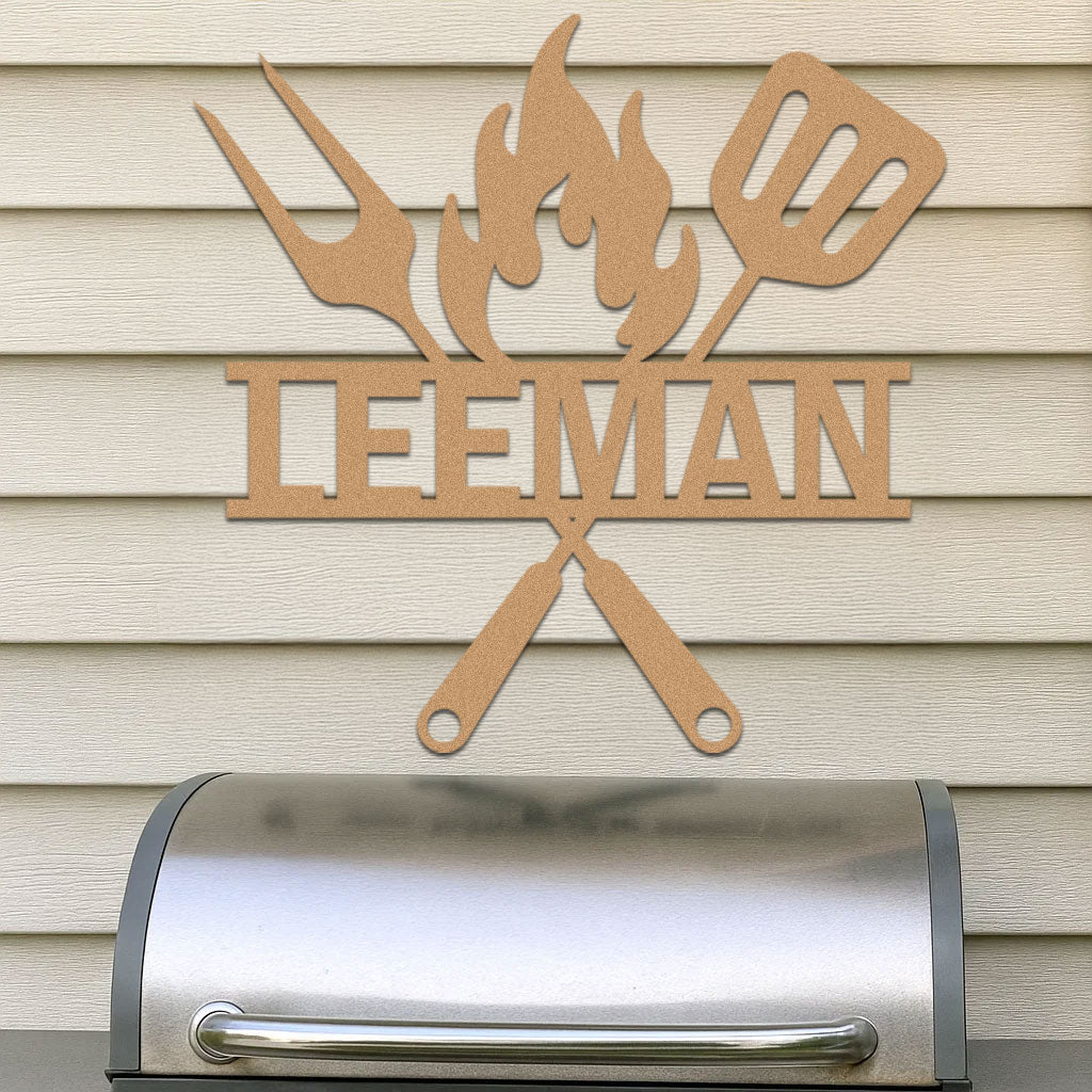 Grill Tools w Name Sign