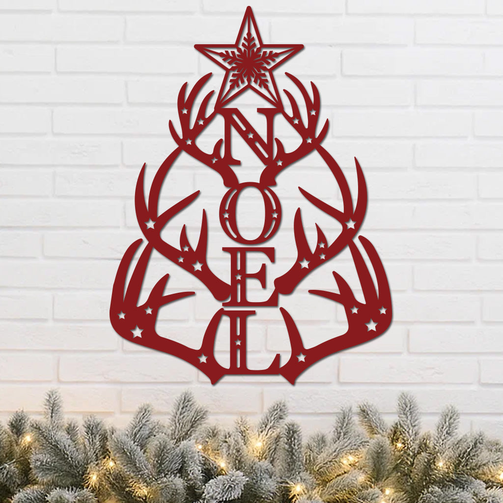 Antler tree with Holiday NOEL