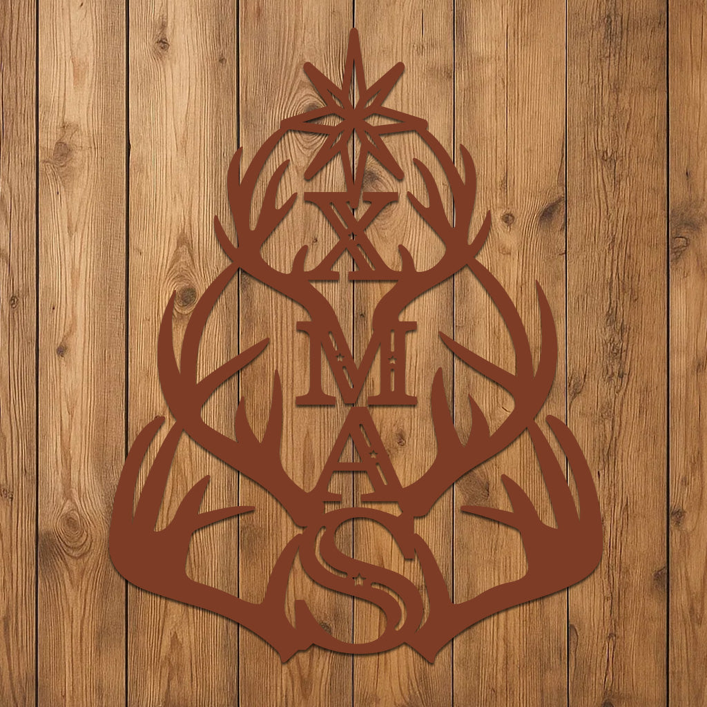 Holiday XMAS with Antler Tree Design